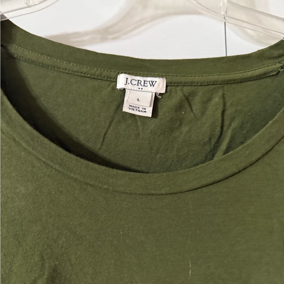 J. Crew Green Tie Front Relaxed Short Sleeve T-Shirt - Picture 2 of 4